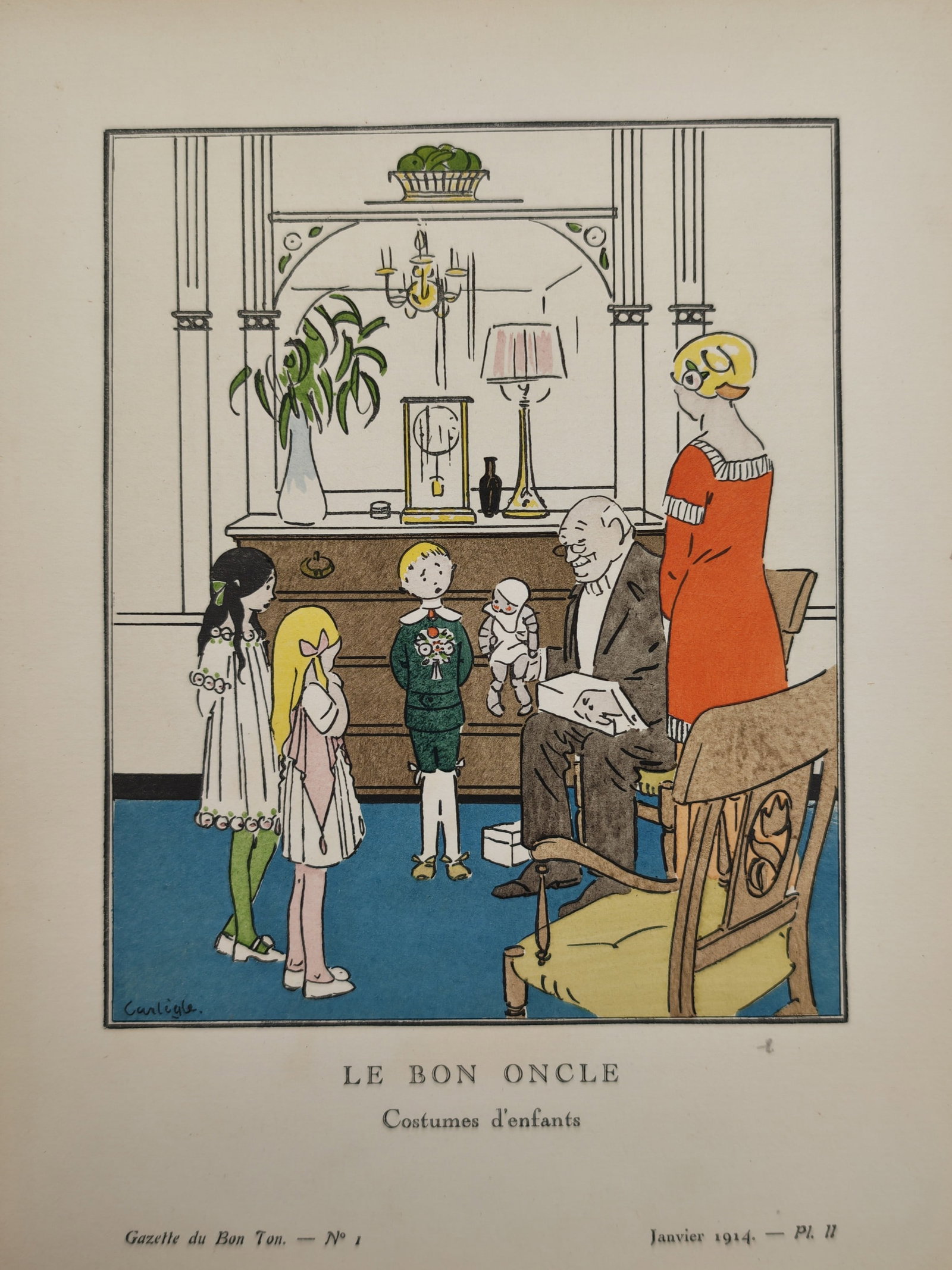 Charles-Emile Carlègle – Children's Outfits – Pochoir Print (1914) (1 of 2)