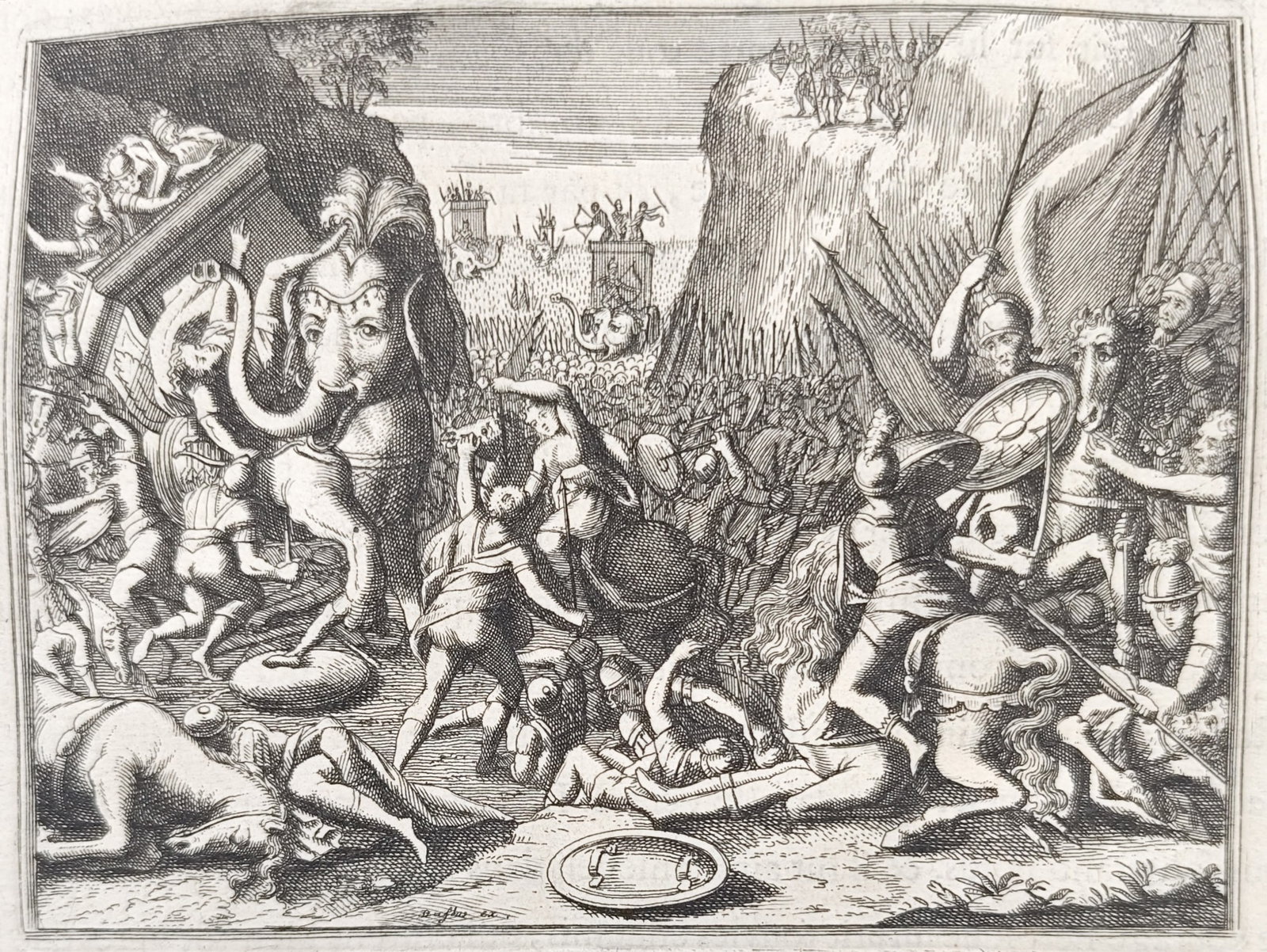 Nicolas Fontaine – Courage of Eleazar – Engraving (1670) (1 of 3)