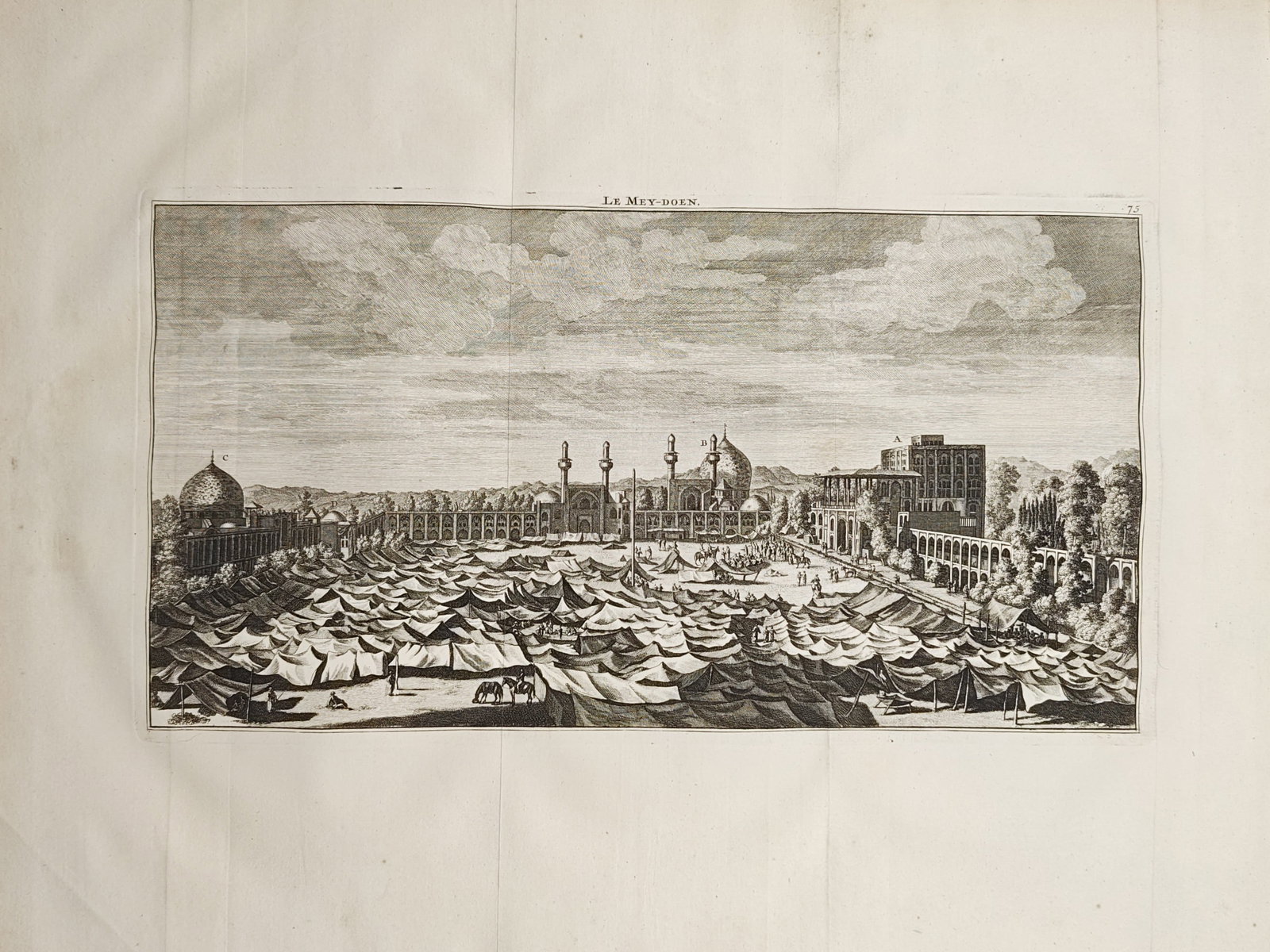 Cornelis de Bruyn – The Meidan of Isfahan – Engraving (1718) (1 of 2)