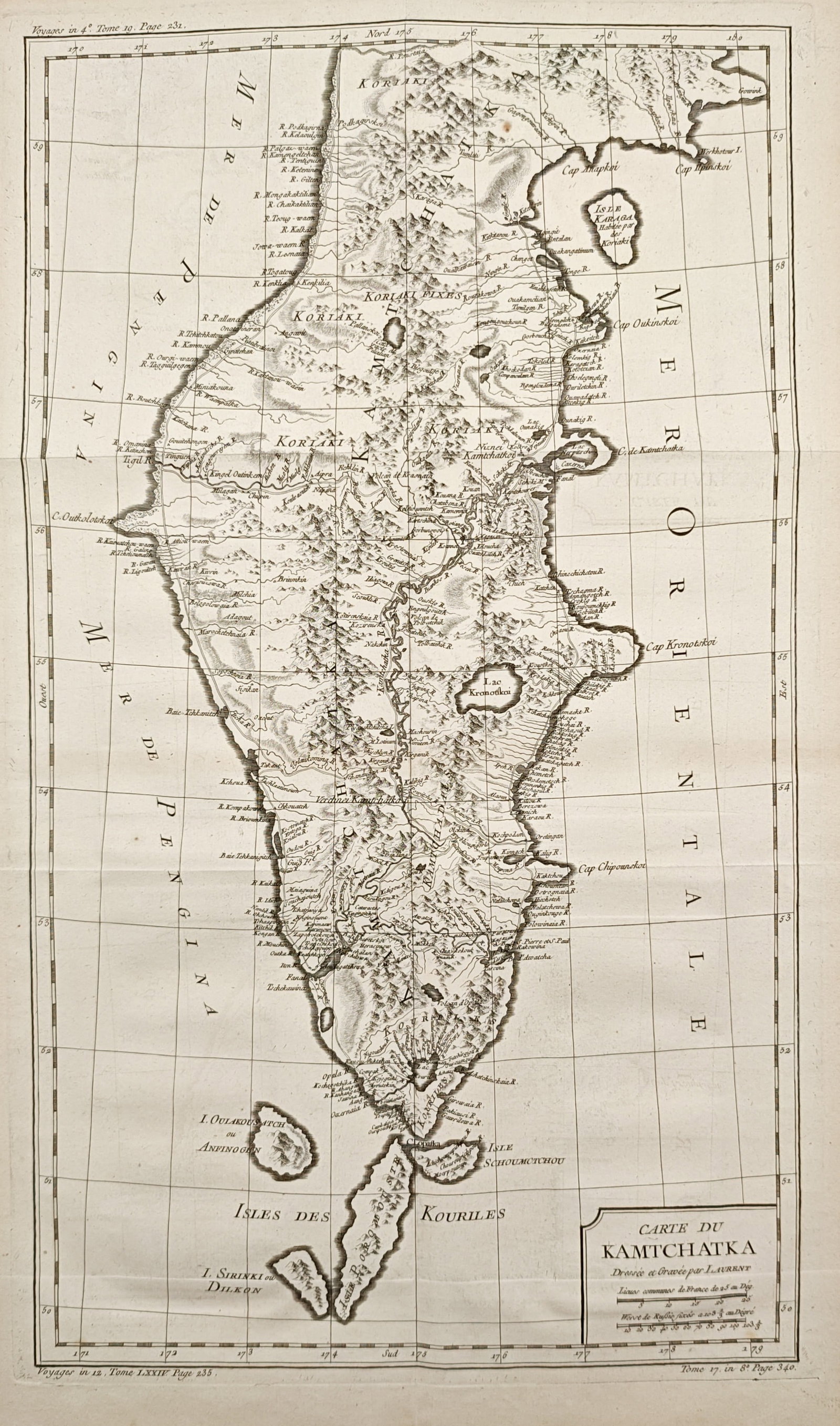 Jacques-Nicolas Bellin – Map of Kamchatka – Asia – Engraving (18th Century) (1 of 2)