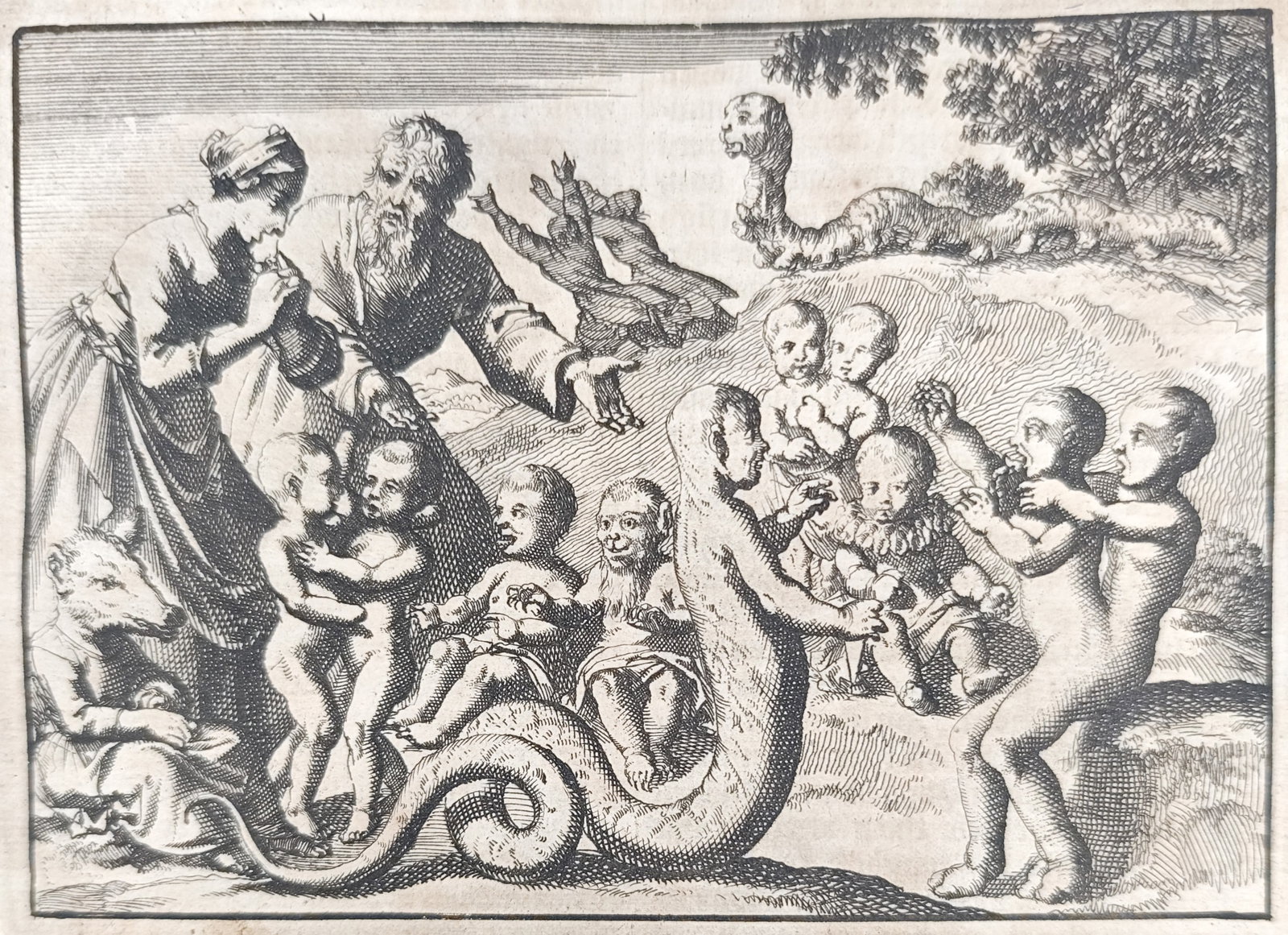 Johann Ludwig Gottfried – Monstrous Births and Prodigies – Engraving (17th Century): "General History: Monstrous Births and Prodigies" presents a historical compendium of natural wonders and portents illustrating various unusual infant malformations, human-animal hybrids, and serpenti