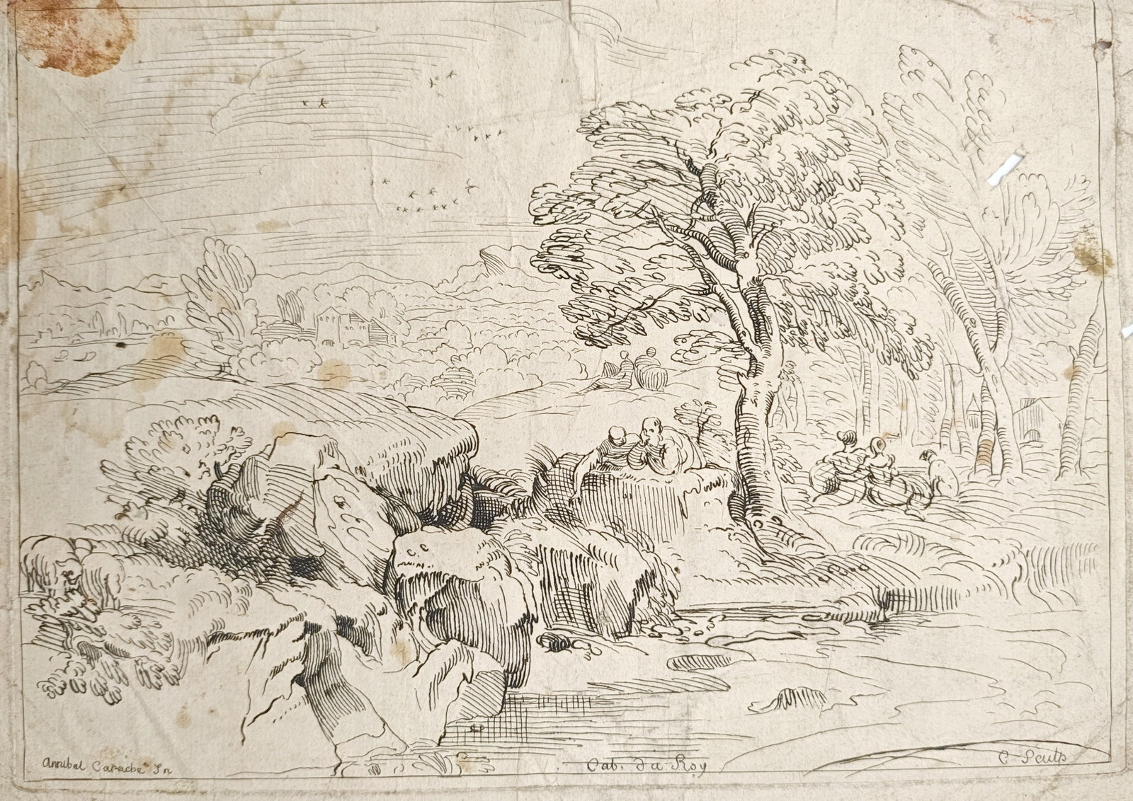 Annibale Carracci – View of the Castrense Amphitheatre – Etching (17th Century) (1 of 2)