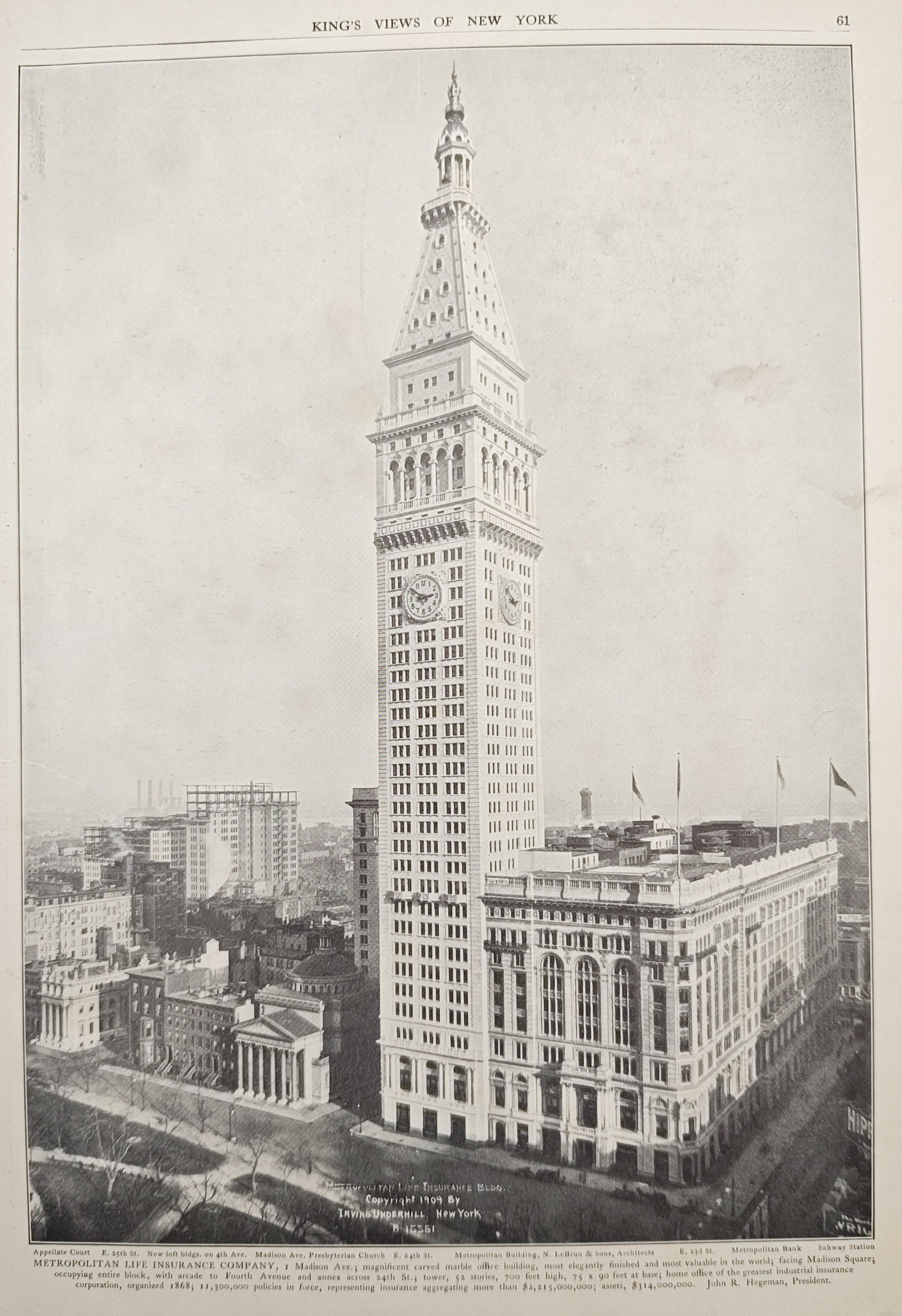 Moses King – Metropolitan Life Insurance Company Tower – Halftone photographic print (1909) (1 of 2)