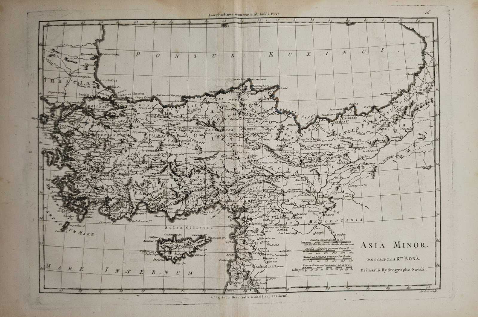 Rigobert Bonne – Map of Asia Minor – Middle East – Engraving (18th Century) (1 of 1)