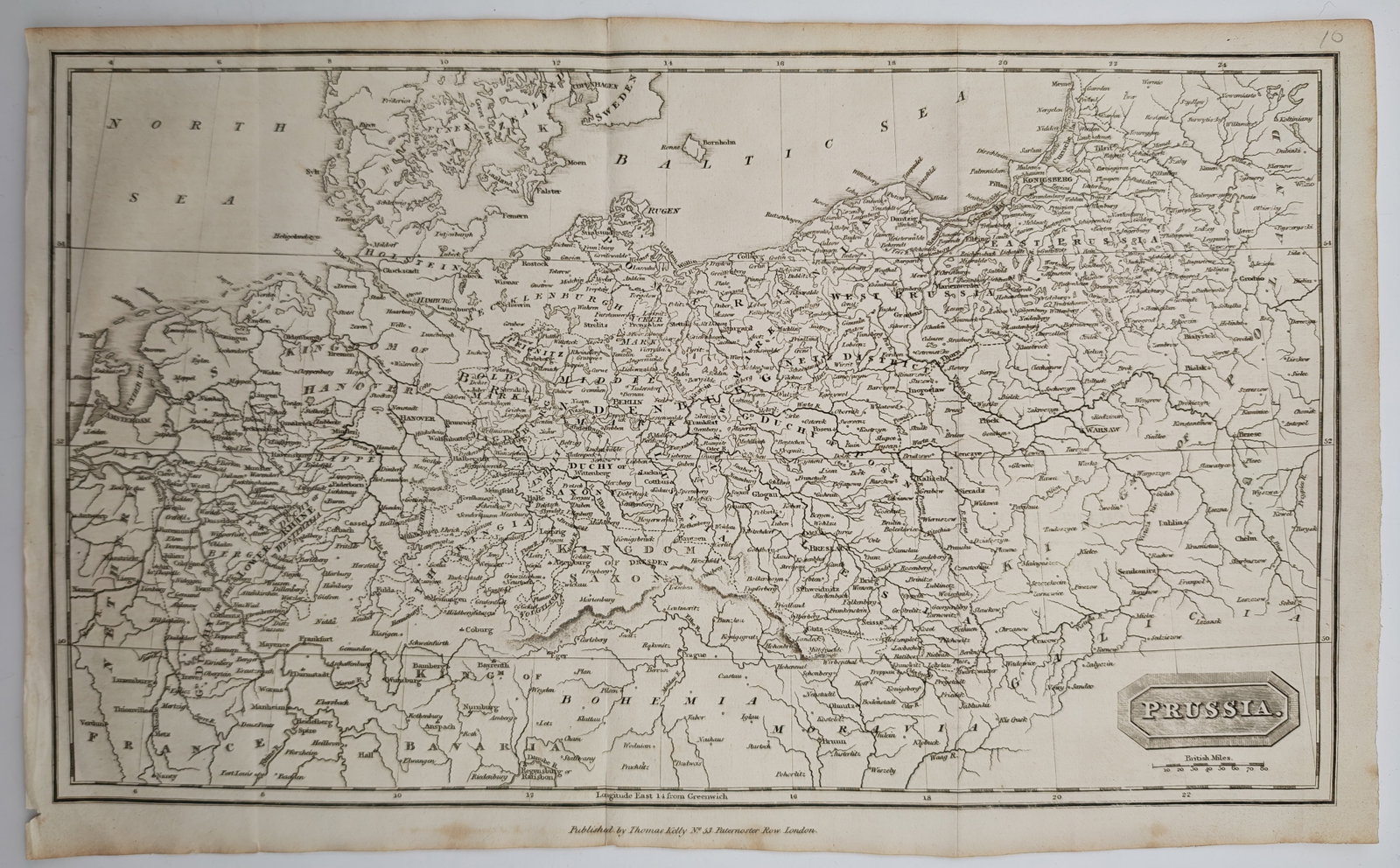 Thomas Kelly – Map of Prussia – Europe – Engraving (19th Century) (1 of 3)