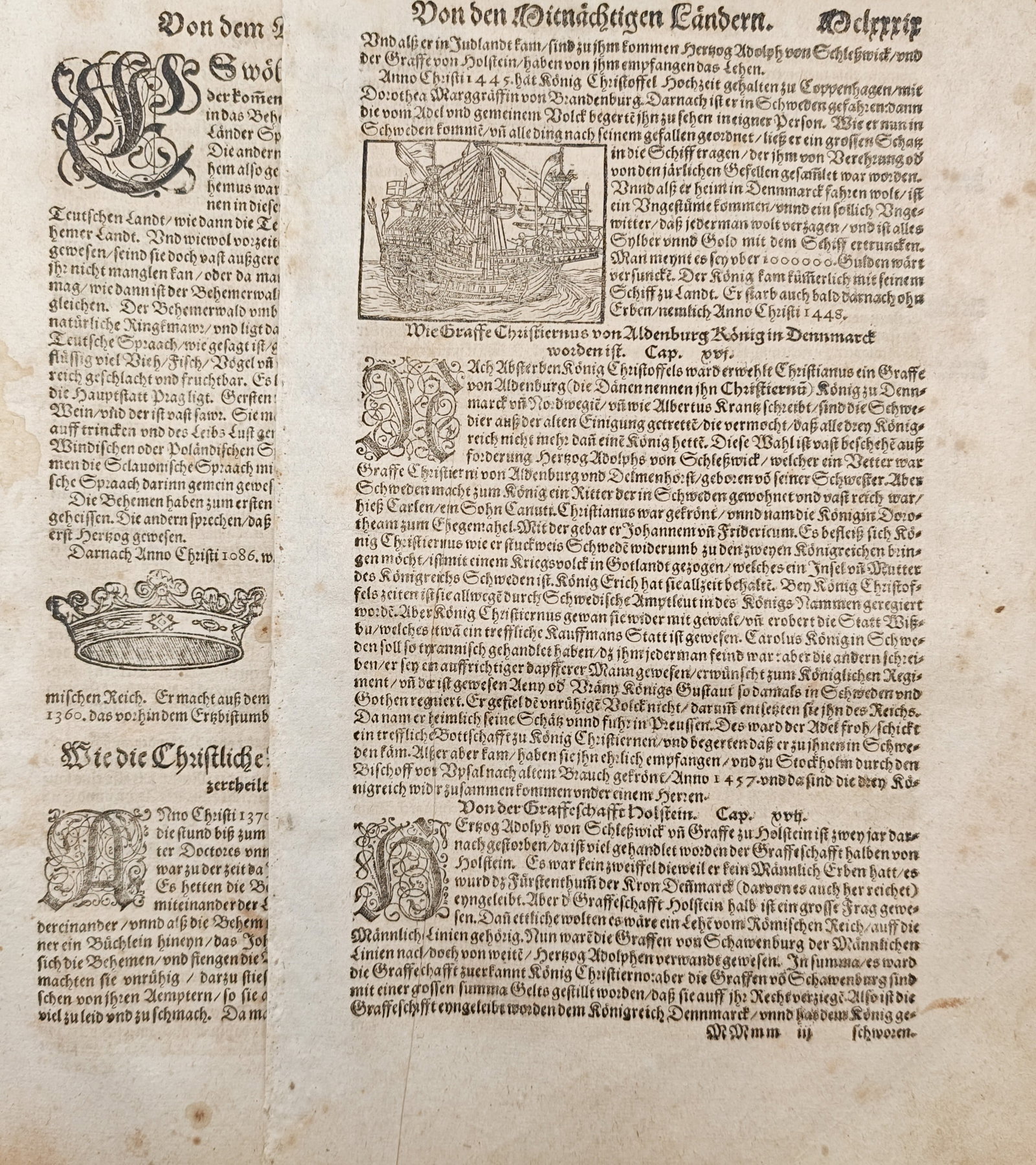 Sebastian Münster – Set of 2: Northern Kingdoms and Historical Chronicles – Woodcuts (1 of 2)