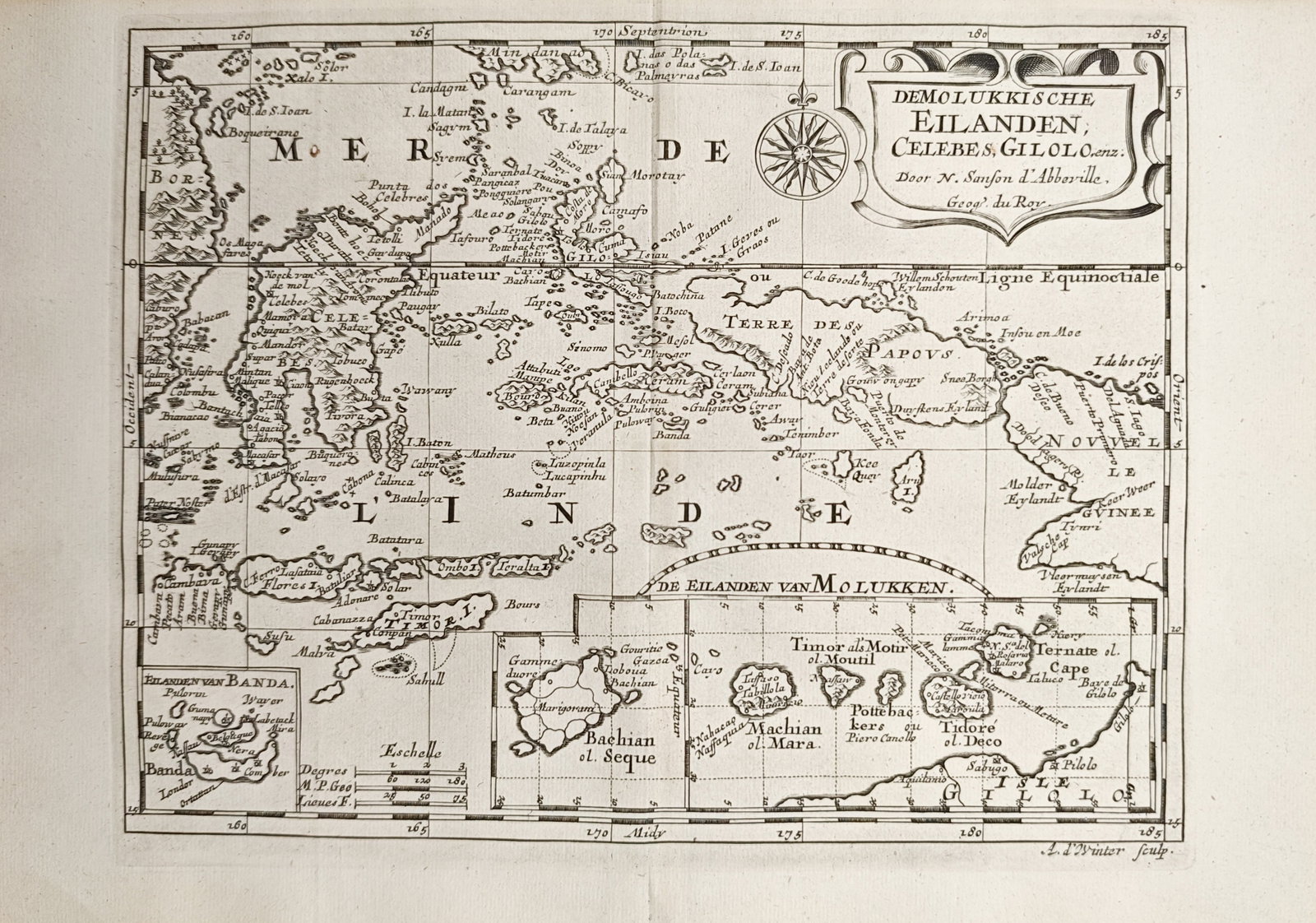 Nicolas Sanson – Map of The Molucca Islands, Celebes, and Gilolo – Indonesia – Engraving (1 of 2)