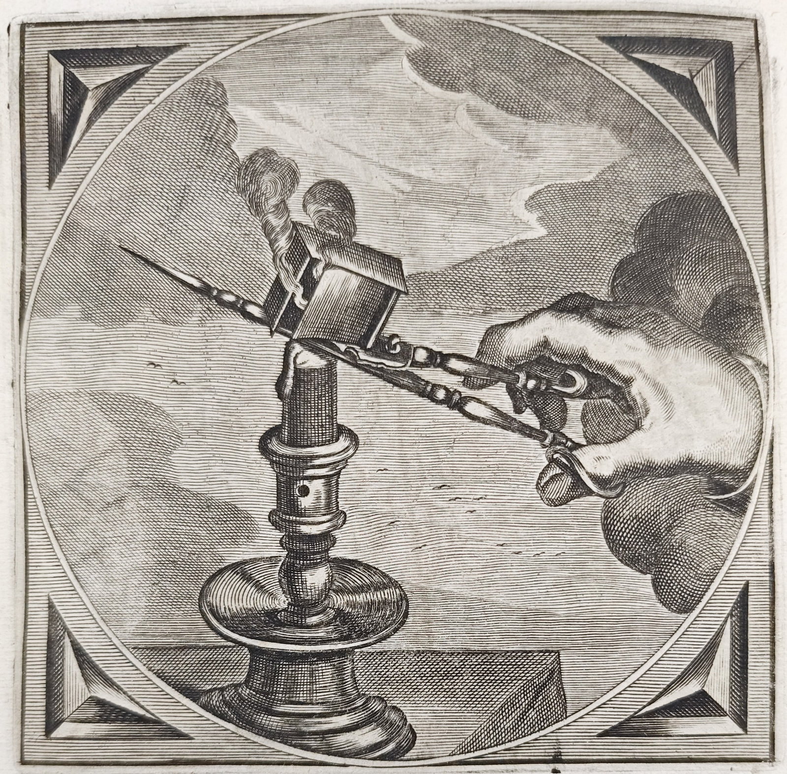 Jacob Cats – Allegory of Trimming the Candle Flame – Engraving (17th Century) (1 of 3)