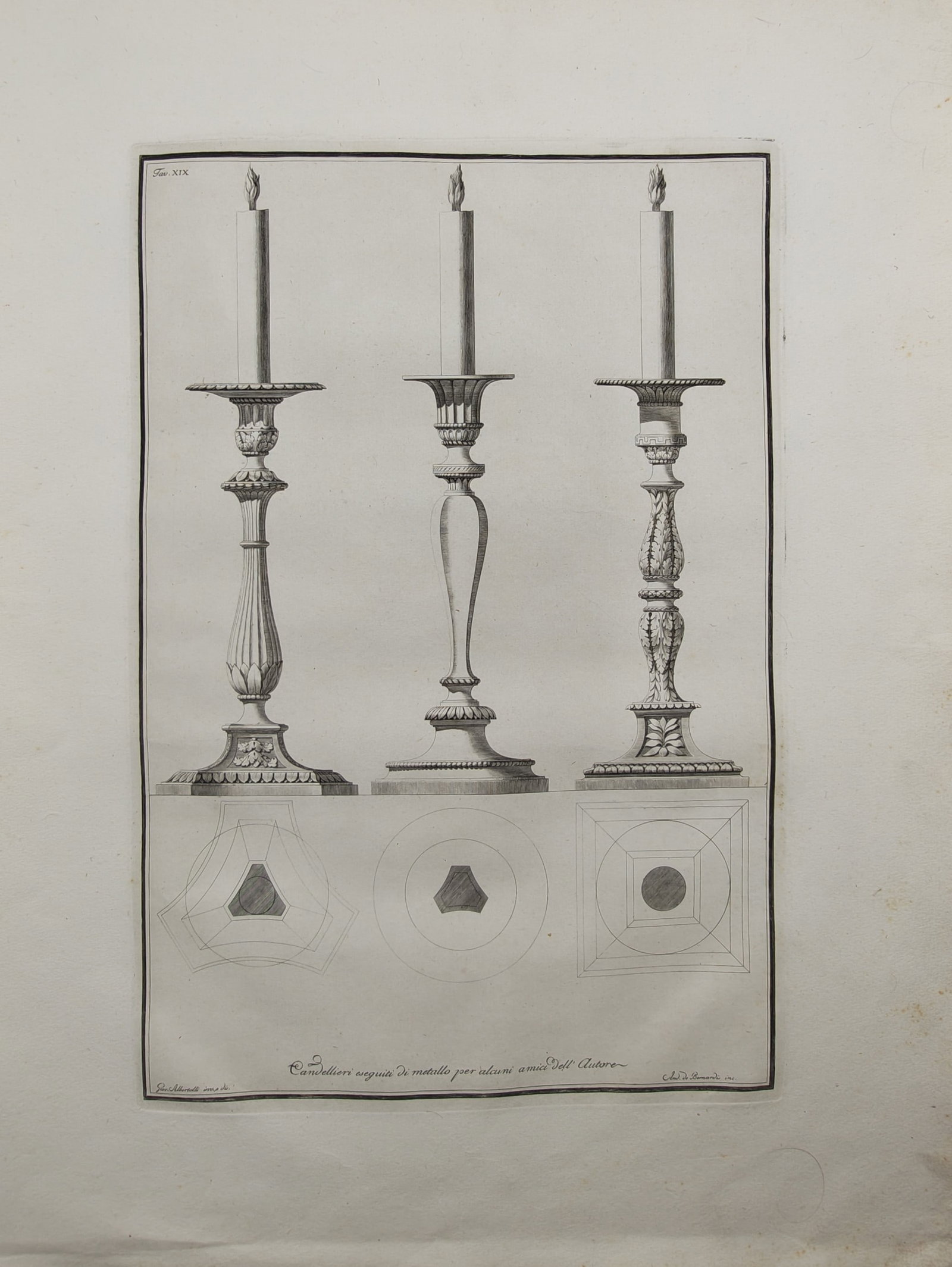 Giocondo Albertolli – Architectural and Decorative Studies of Candlesticks – Engraving (18th (1 of 2)