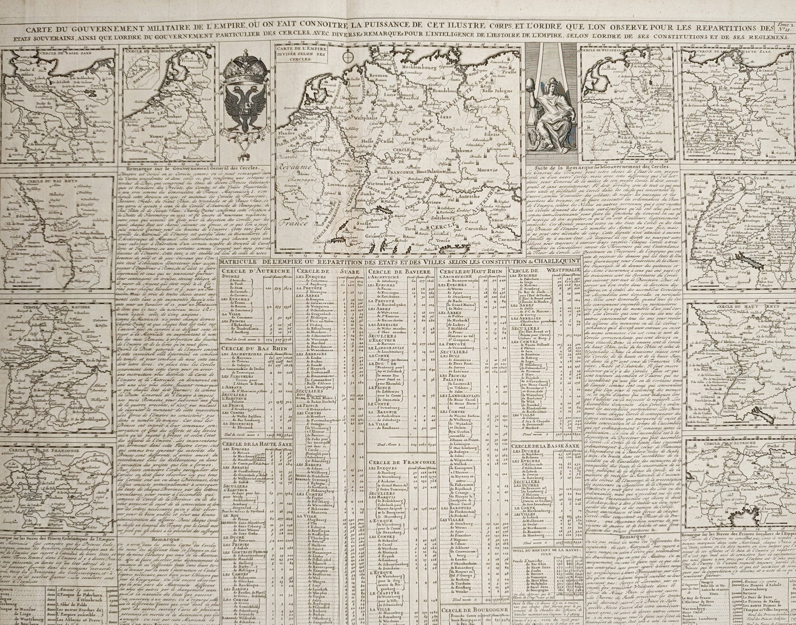 Henri Châtelain – Map of the Military Government of the Holy Roman Empire – Engraving (1 of 2)