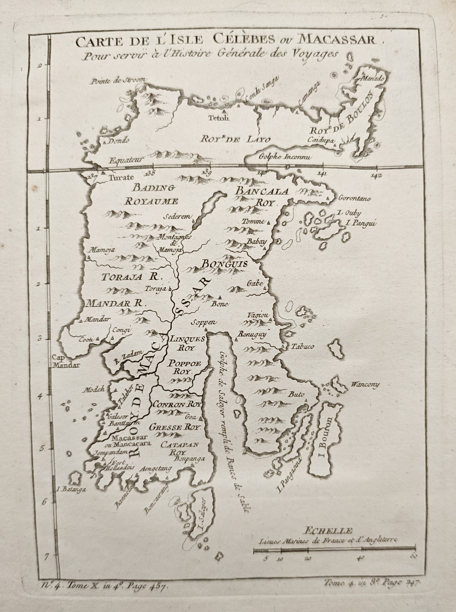 Jacques-Nicolas Bellin – Map of Celebes or Macassar – Southeast Asia – Engraving (18th: "Map of the Island of Celebes or Macassar" illustrates the geography of the Indonesian island of Sulawesi, detailing its coastlines, regional kingdoms, mountainous terrain, and surrounding waterways. 