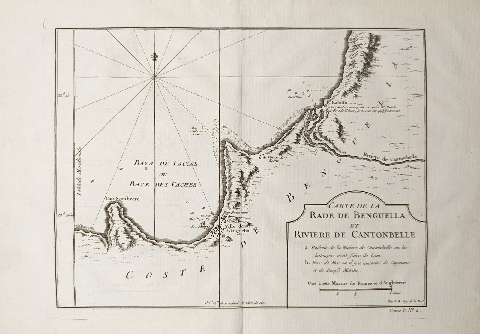Jacques-Nicolas Bellin – Map of the Roadstead of Benguela and the Cantonbelle River – Engraving (1 of 2)