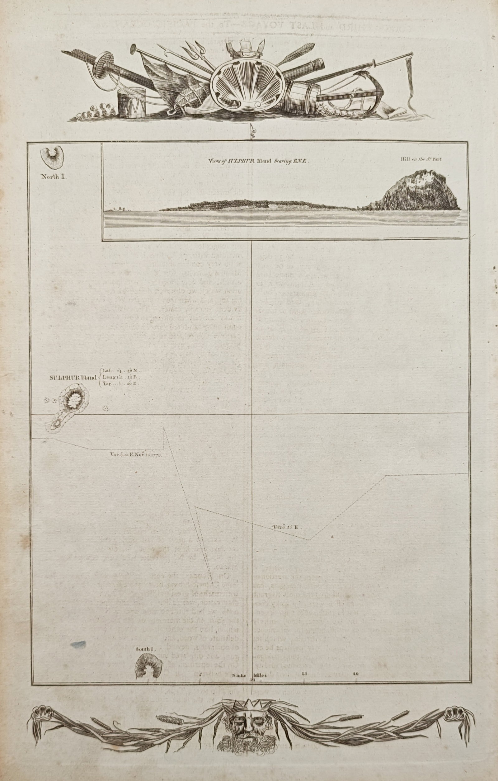 Alexander Hogg – Chart of Sulphur Island with Coastal Views – Pacific Ocean – Engraving (1 of 2)