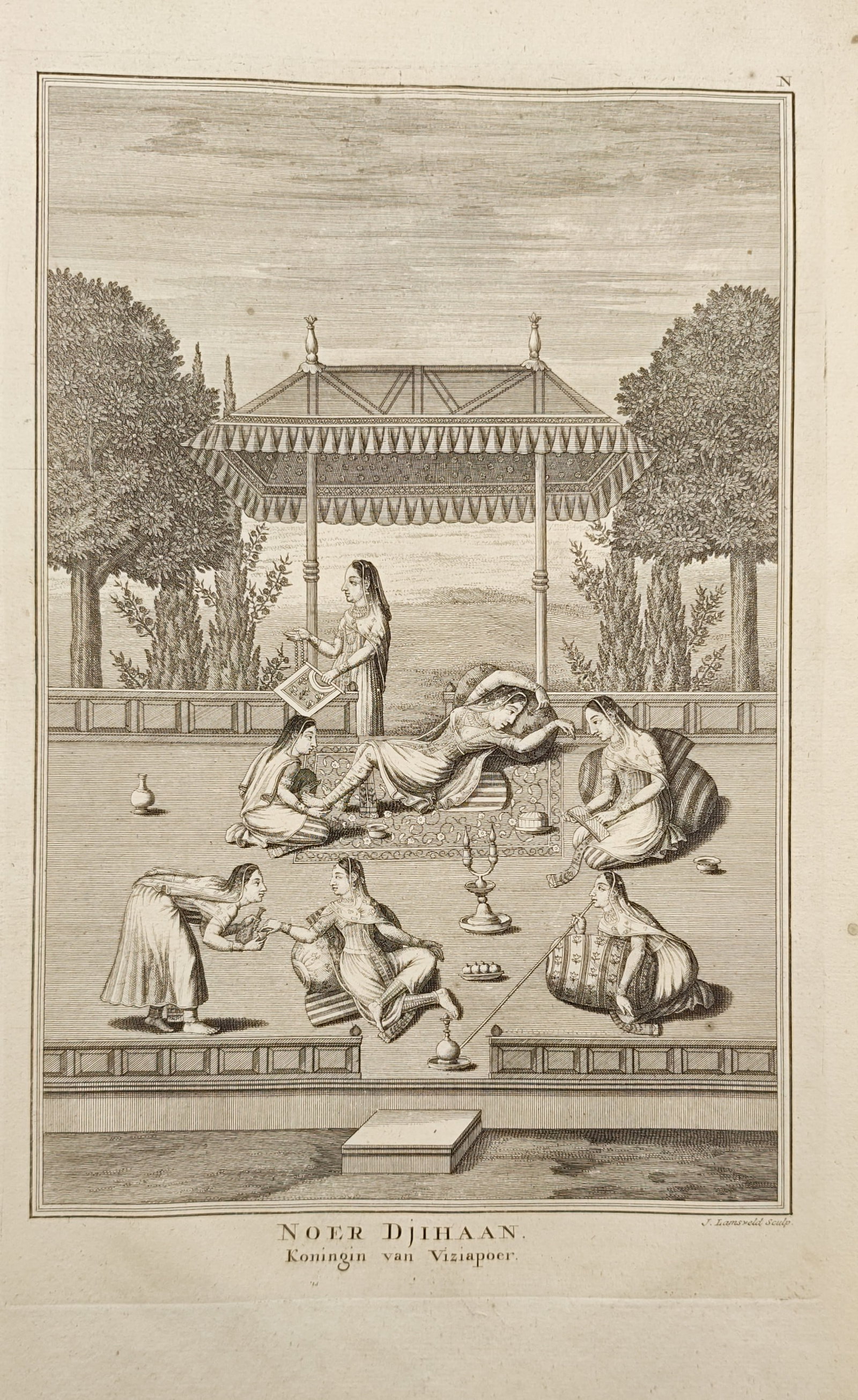 François Valentijn – Nur Jahan Queen of Bijapur – Engraving (18th Century) (1 of 2)