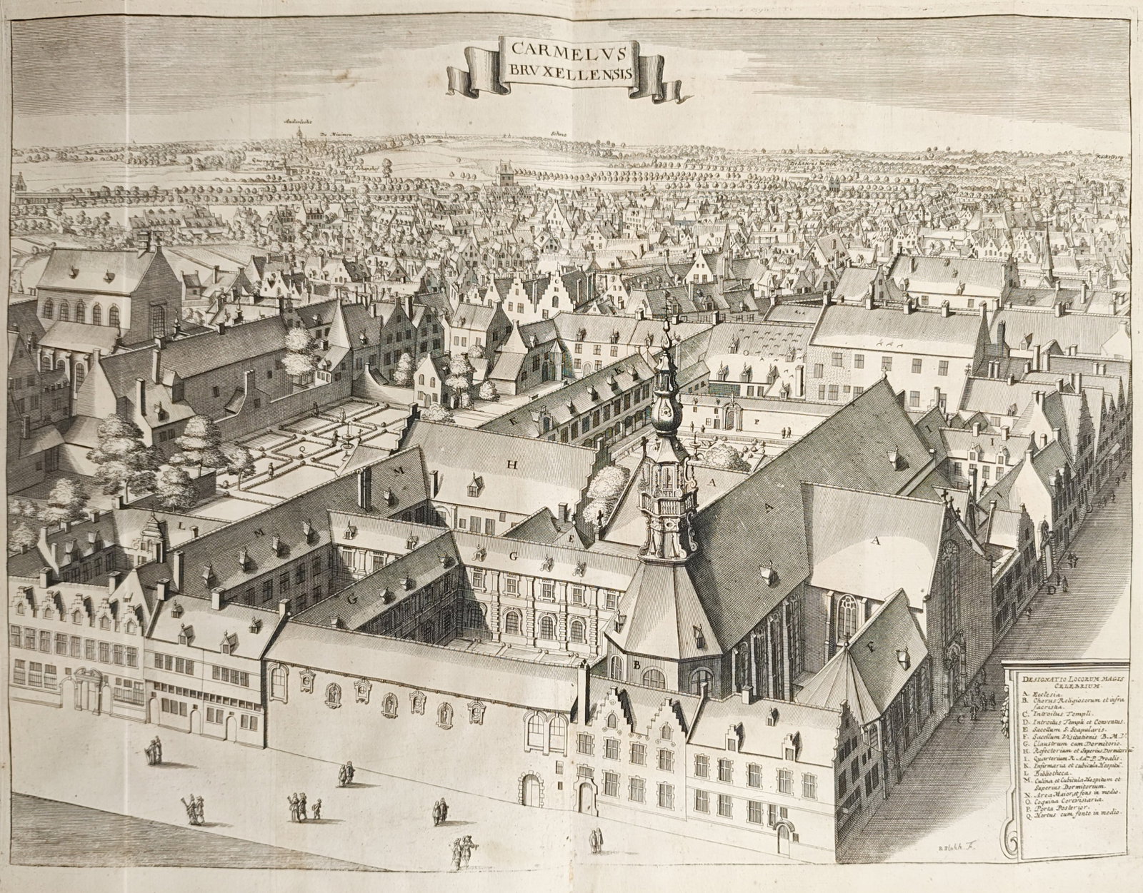 Antonius Sanderus – Carmelite Monastery in Brussels – Engraving (17th–18th Century) (1 of 2)