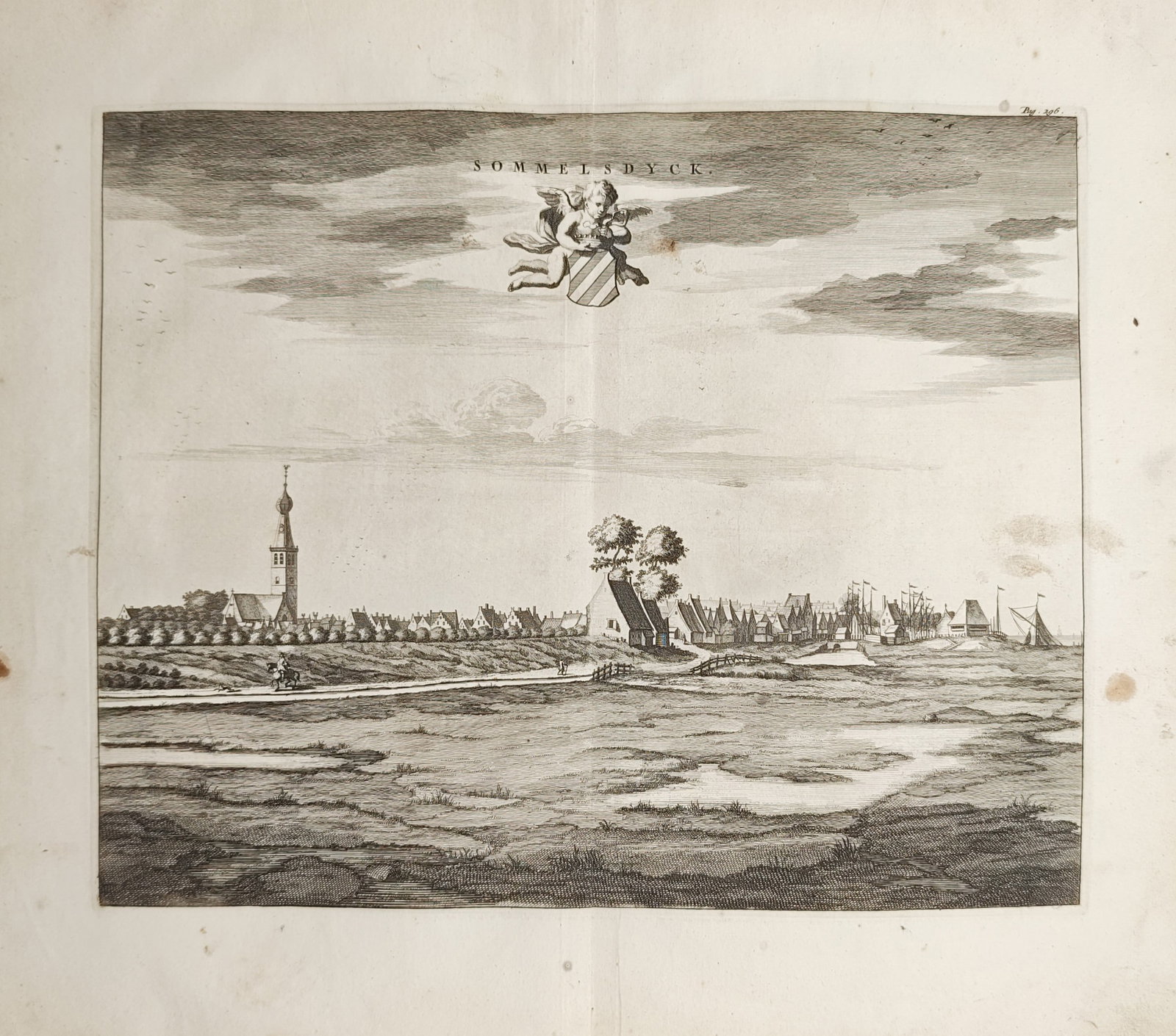 Mattheus Smallegange – Panoramic View of Sommelsdijk – Engraving (1696) (1 of 2)