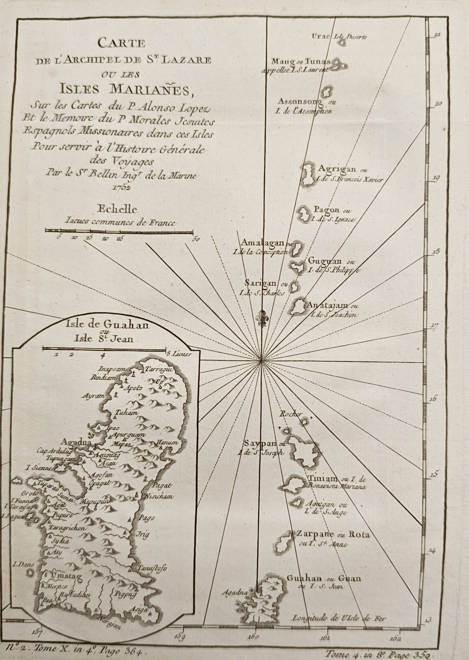 Jacques-Nicolas Bellin – Map of the Mariana Islands – Micronesia – Engraving (1752) (1 of 2)