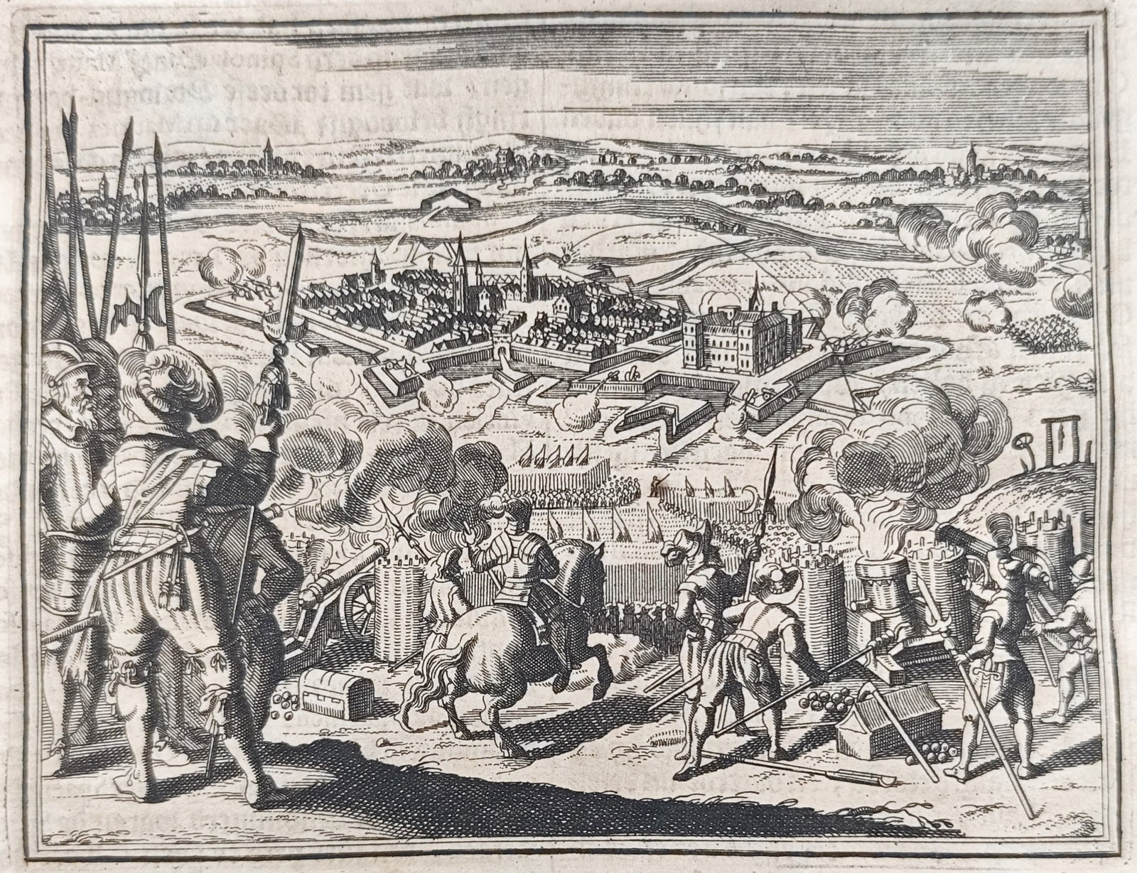 Johann Ludwig Gottfried – Siege of a Fortified City – Engraving (17th Century) (1 of 3)