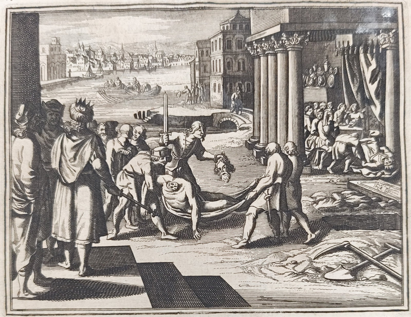 Johann Ludwig Gottfried – The Decapitation of a Condemned Captive – Engraving (17th Century) (1 of 3)