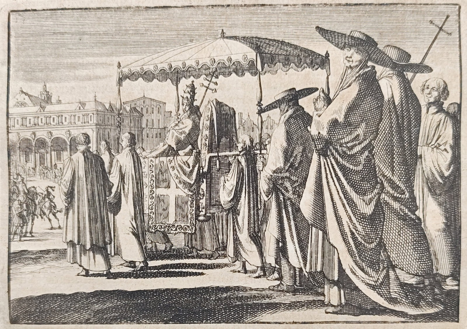 Johann Ludwig Gottfried – Mock Papal Procession During the Festivities of King – Engraving (1 of 3)