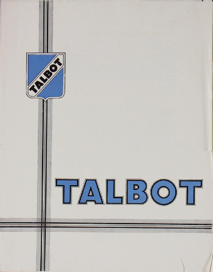 TALBOT Fold-out brochure model program 1930, 8 pages, (1 of 1)