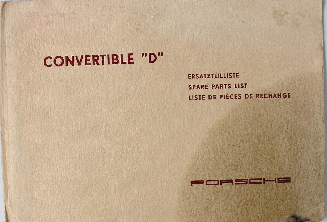 PORSCHE Replacement parts-list Convertible D from 1959, (1 of 1)