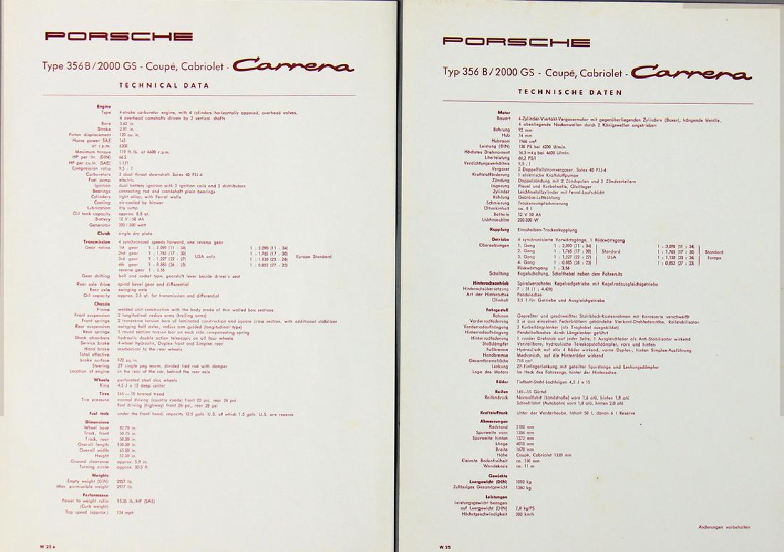 PORSCHE 2x flyer Porsche type 356 B 2000 GS coupÃ©, (1 of 1)