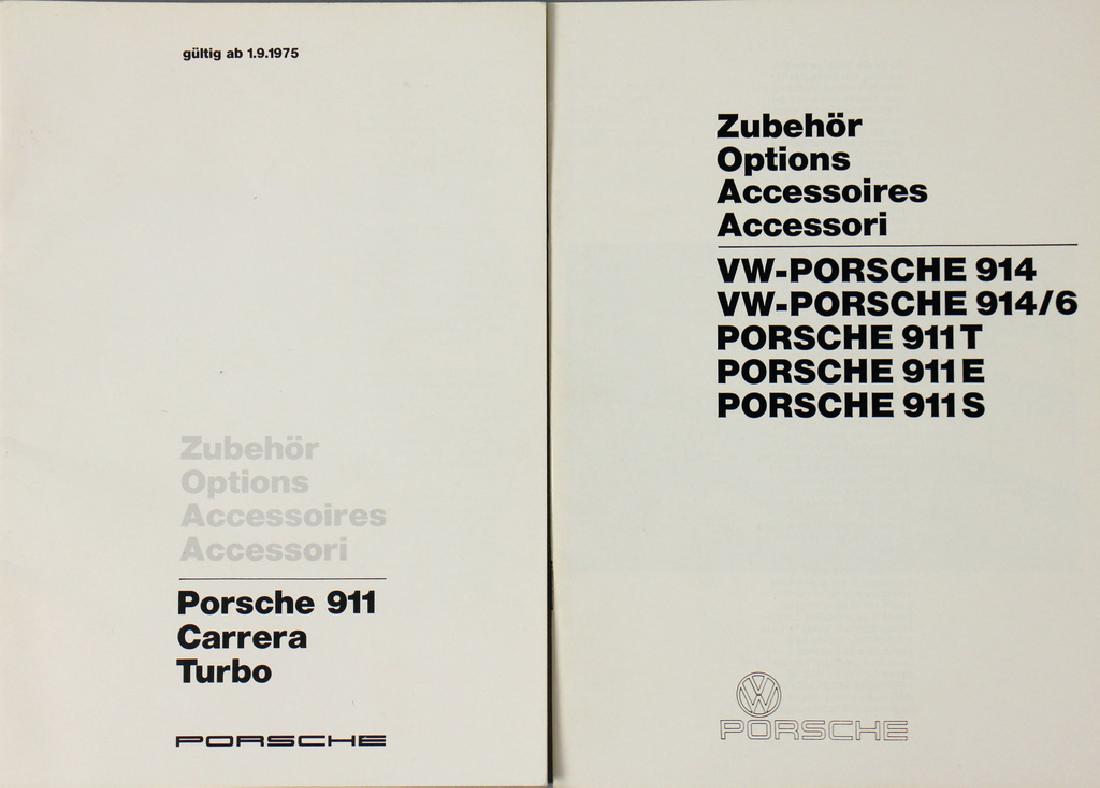 PORSCHE 2x brochure accessories, No. 1: from 1971 early (1 of 1)