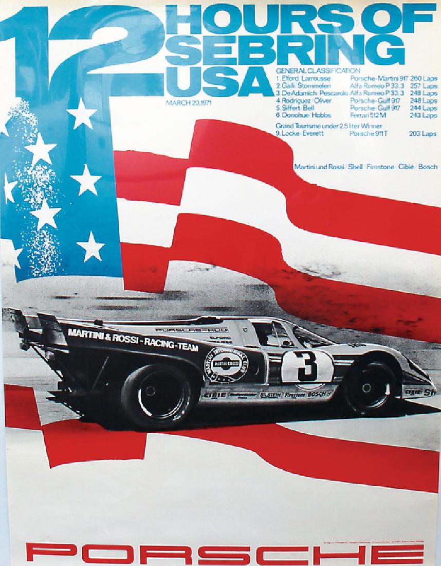PORSCHE Racing poster 12 Hours of Sebring 1971, design (1 of 1)