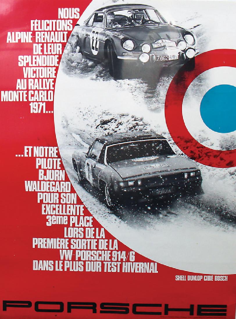 PORSCHE Racing poster "Rallye Monte-Carlo 1971", French (1 of 1)