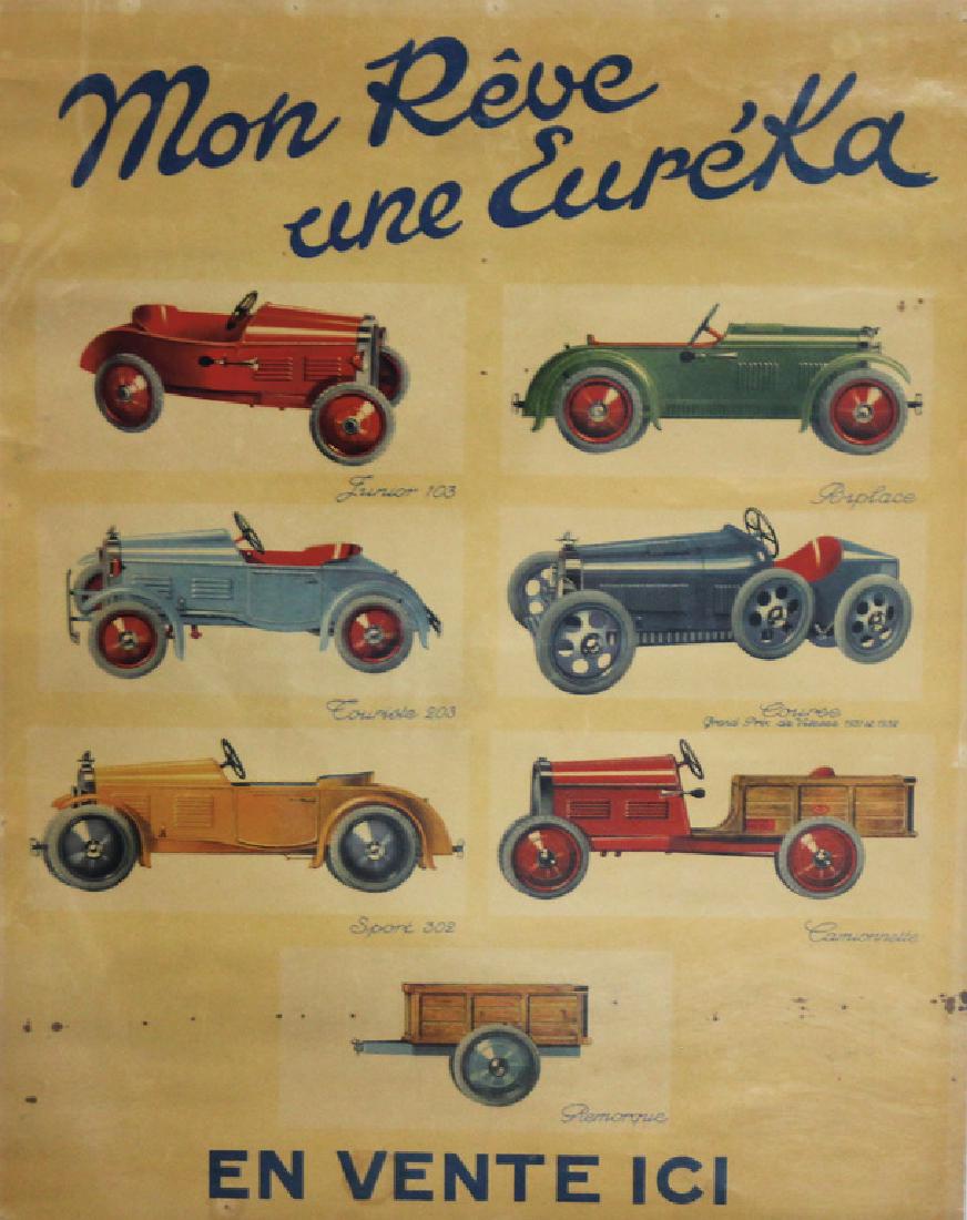 EUREKA Advertisement poster pedal cars, '30s, format c. (1 of 1)