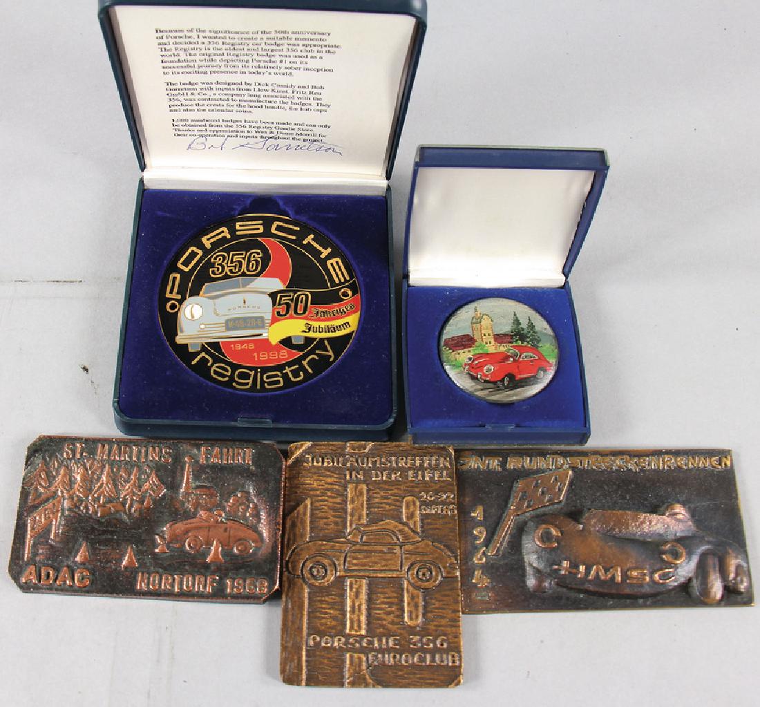 PORSCHE Mixed lot of 5 pieces, e.g. 3 badges with (1 of 1)