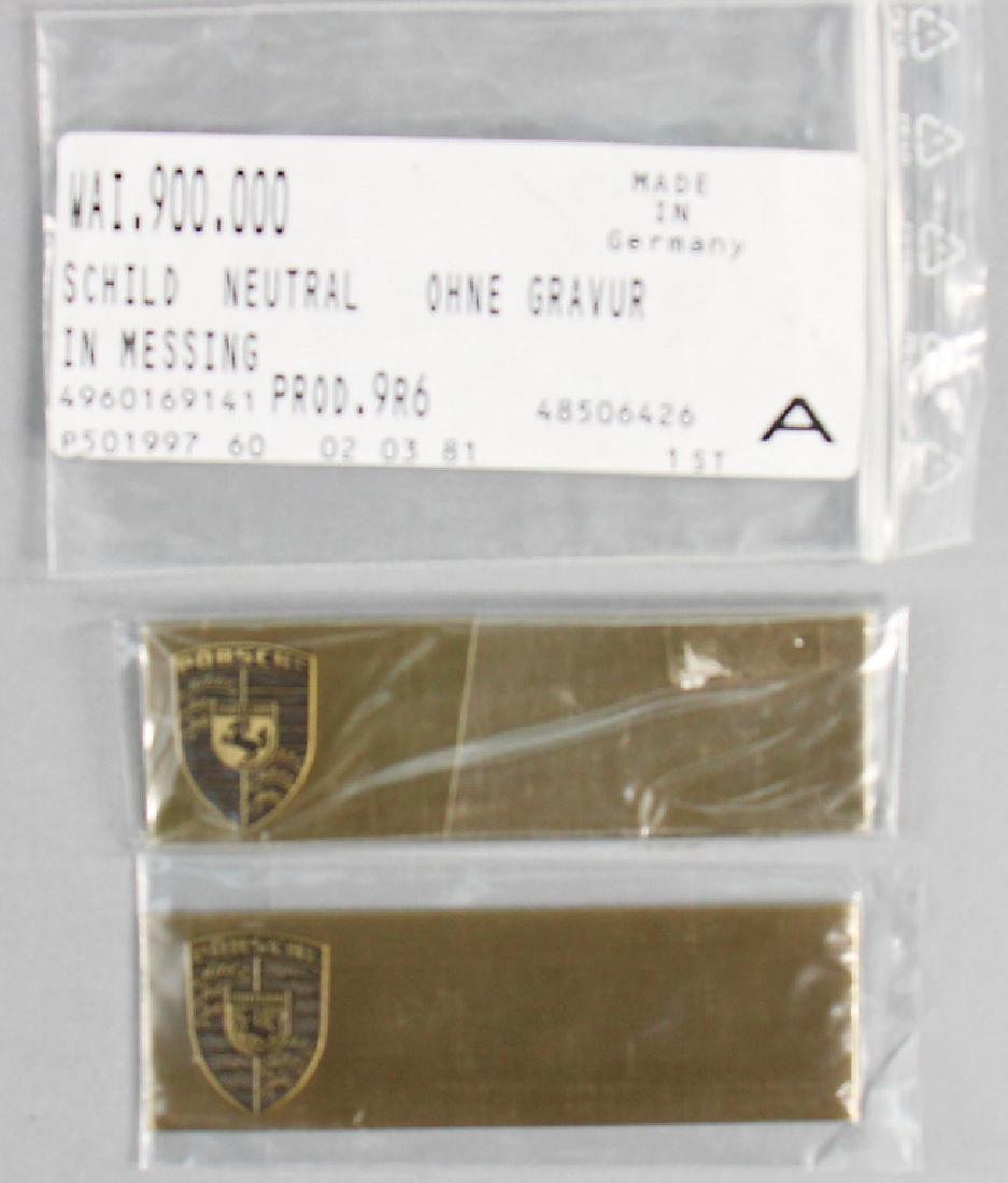 PORSCHE 2 brass signs with name engraving, 9 x 2.5 cm, (1 of 1)