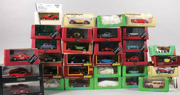 MATRIX/SOLIDO/ELIGOR Mixed lot of 57 pieces, model: MATRIX/SOLIDO/ELIGOR Mixed lot of 57 pieces, model cars, all with a scale of 1: 43, among them e.g. the models Osca MT4 1500, Lancia 2000 coupÃ©, Stanguellini 1100 Sport, Mercedes-Benz W25, Iso Dayt