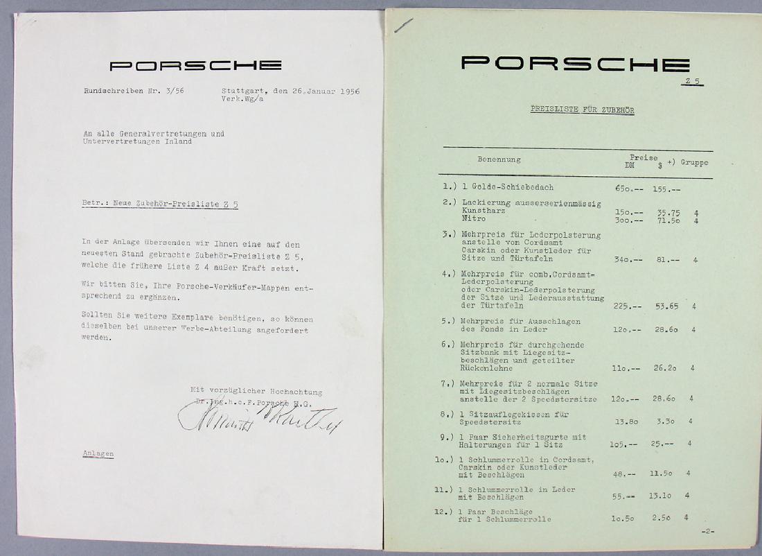 PORSCHE Circular letter to all national sole agencies (1 of 1)