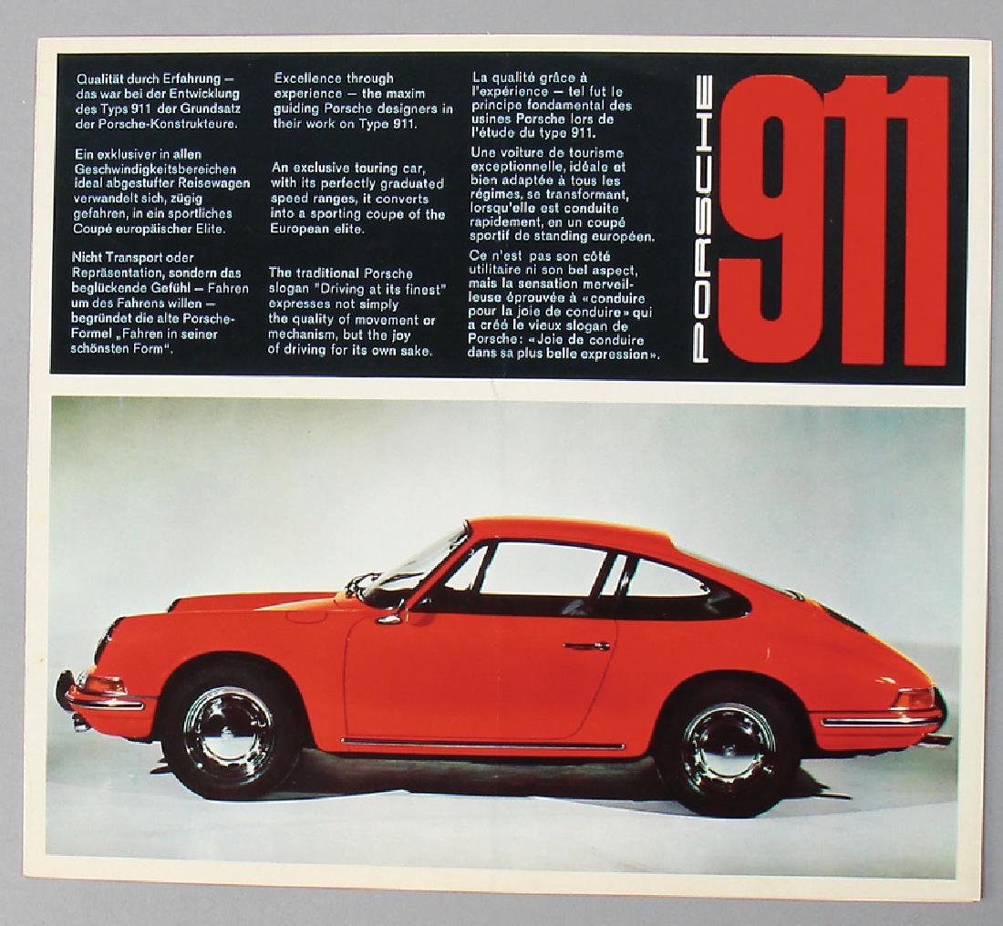 PORSCHE  fold-out brochure 1965, in three languages, (1 of 1)