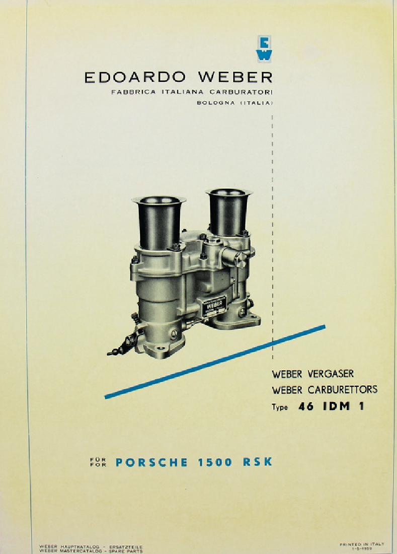 PORSCHE/WEBER Carburetor data sheet Porsche 1500 RSK (1 of 1)