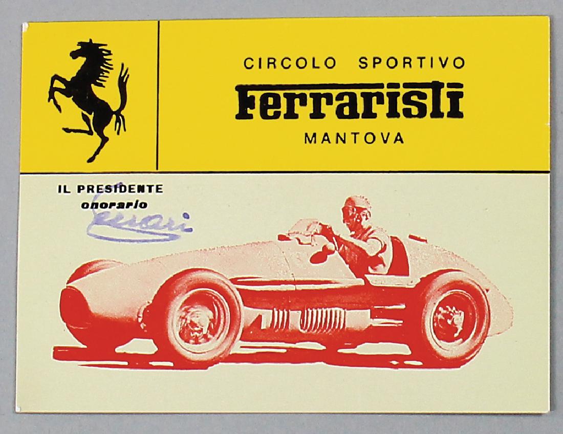 FERRARI Factory identity card, on the back labeled with (1 of 1)