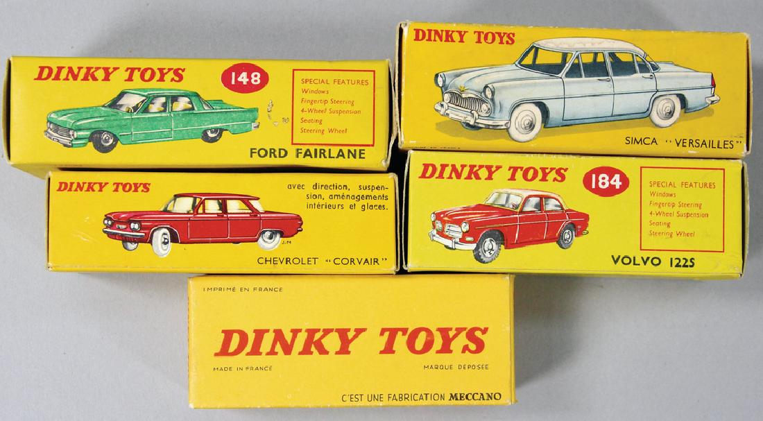 DINKY TOYS 5 model cars, Ford Fairlane No. 148, Volvo (1 of 1)