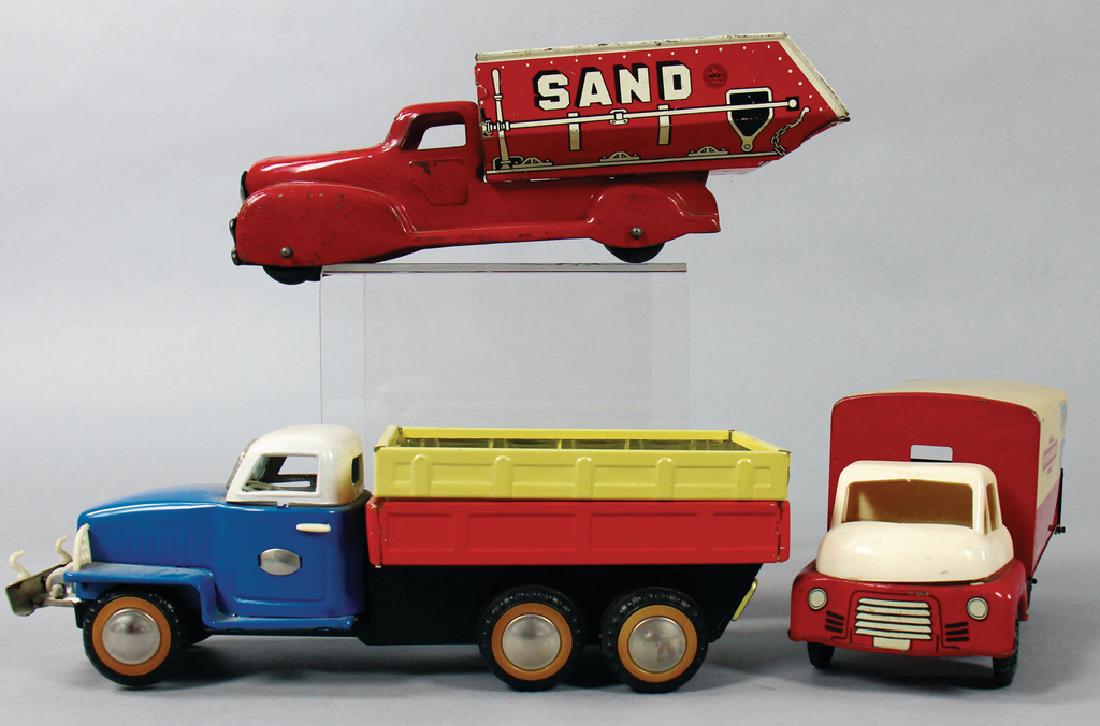 3 truck models, sheet metal, probably from the '50s, (1 of 1)
