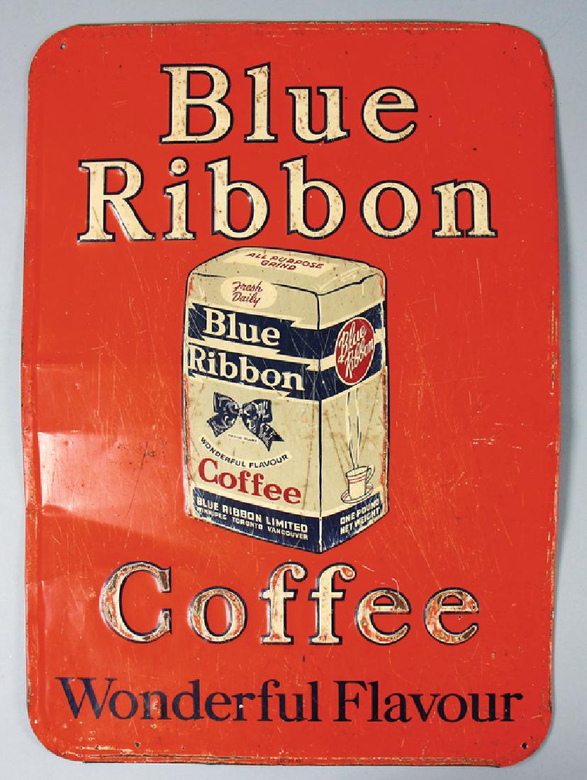 Tin sign "Blue Ribbon Coffee", '50s, 70 x 49 cm, (1 of 1)