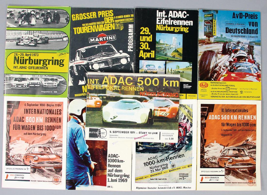 Mixed lot of 9 programmes, Nürburgring, among them "AvD (1 of 1)