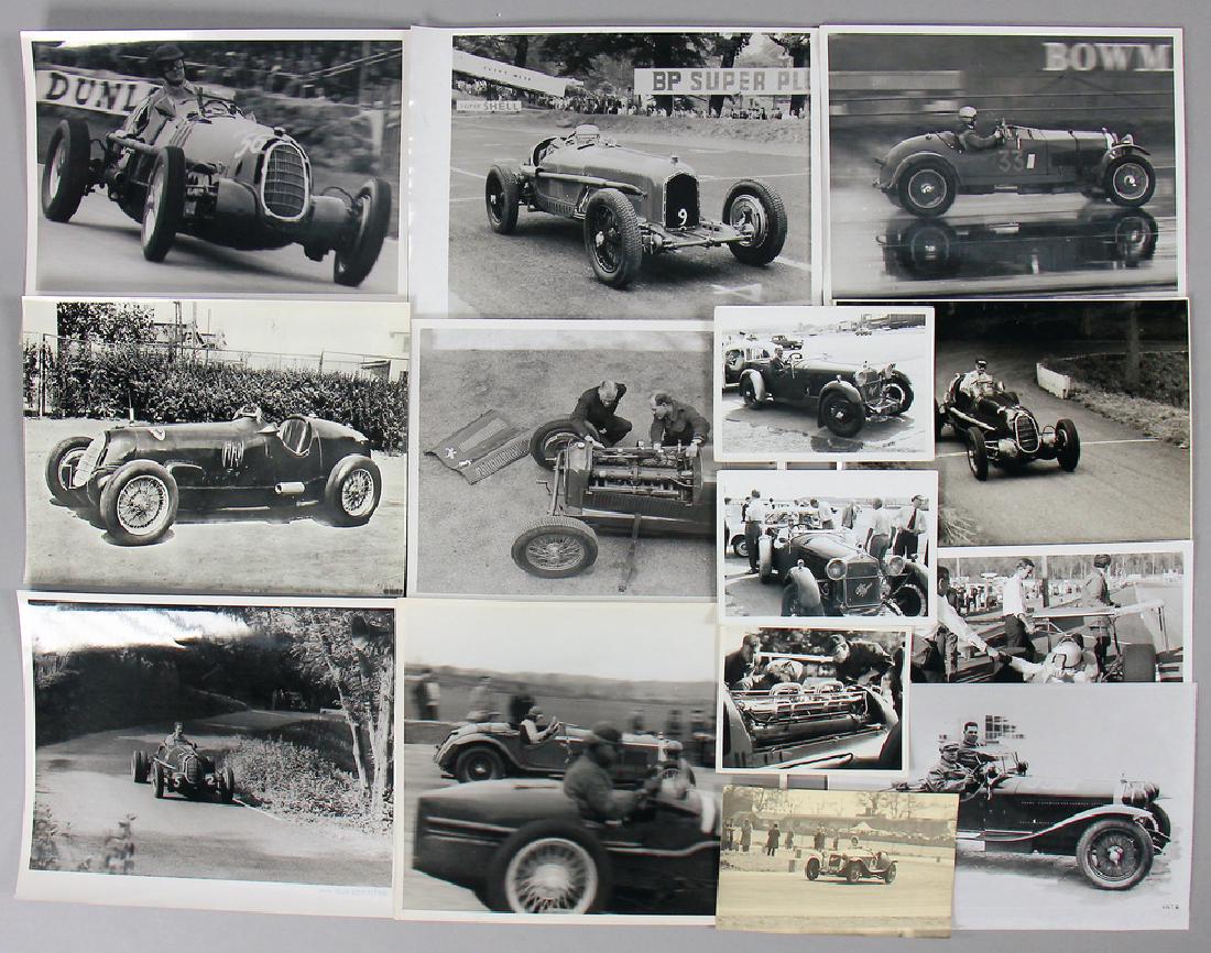 ALFA ROMEO Mixed lot of 14 B/W photos, among them: ALFA ROMEO Mixed lot of 14 B/W photos, among them photos Alfa Romeo 1.5 litre 1929, probably photo from the '50s, Campari in a Alfa Romeo 1750 SS 1929, 1 photo Guy Griffith, Alfa Romeo 8C, photo from 