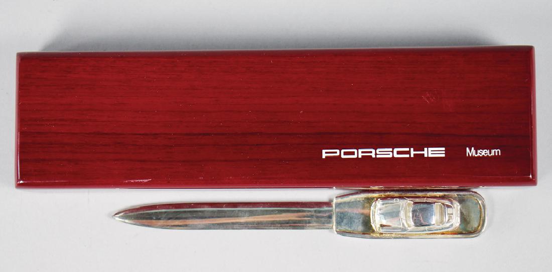 PORSCHE paper knife, handle shaped like a Porsche type (1 of 1)