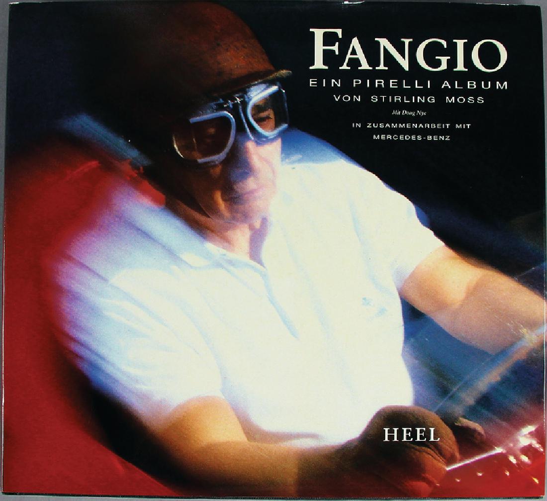 book "Fangio, ein Pirelli Album", by Stirling Moss: book "Fangio, ein Pirelli Album", by Stirling Moss (Heel Verlag), ISBN-No. 3893652361, April 1990, with dust cover German Description Buch "Fangio, ein Pirelli Album", von Stirling Moss (Heel Verlag),