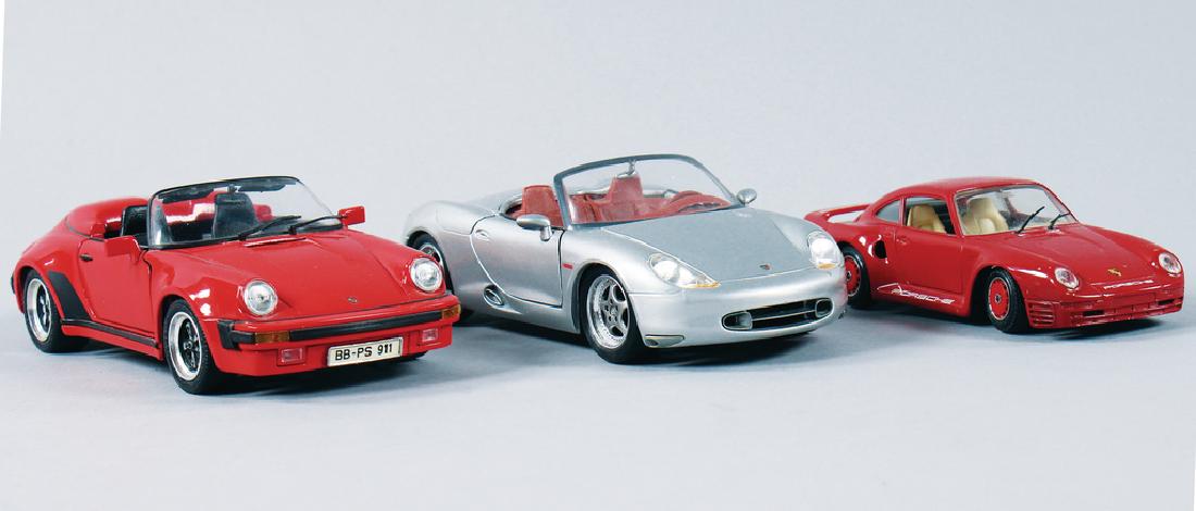 mixed lot with 3 pieces, model cars, among it Porsche (1 of 1)