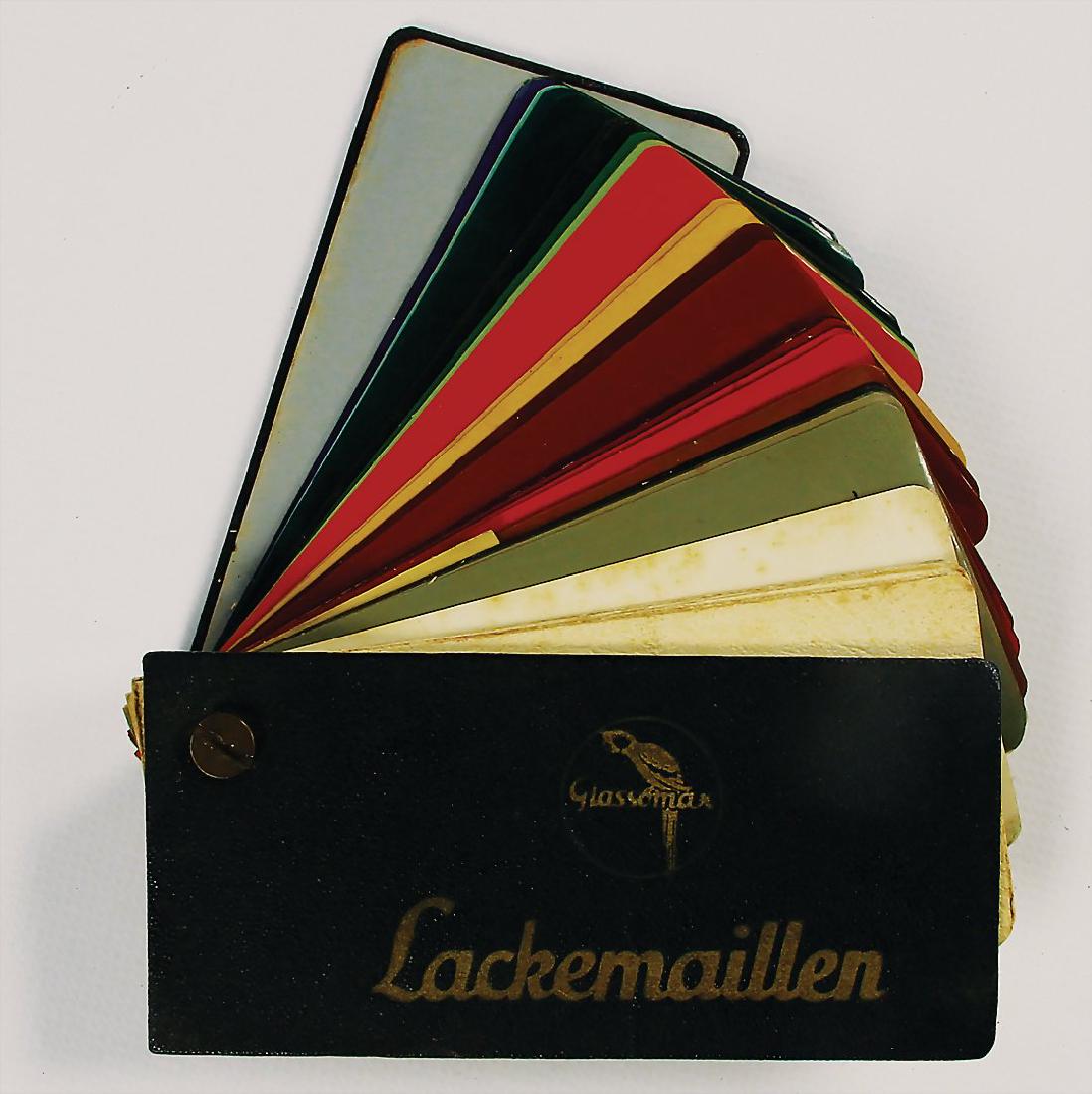 GLASURIT issue 1951, paint sample card (enamel varnish) (1 of 2)