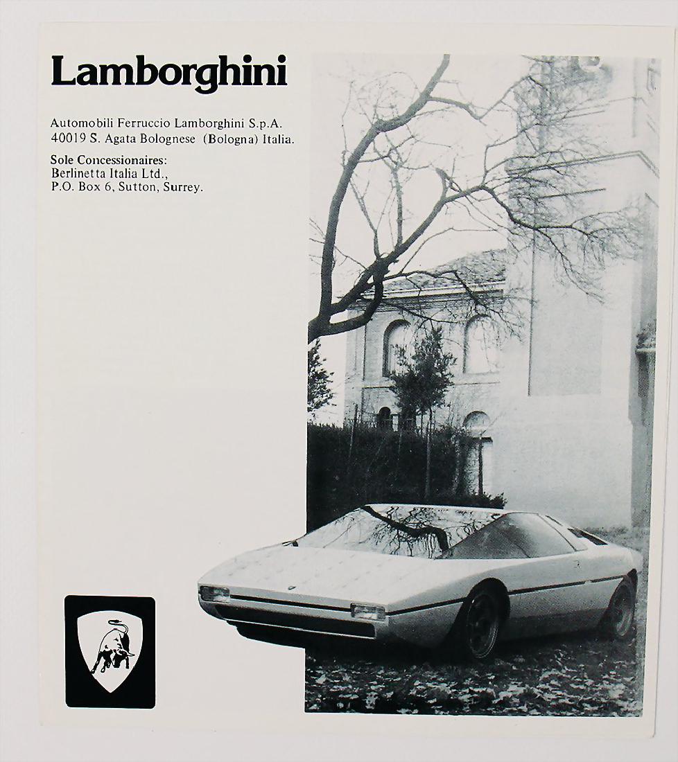LAMBORGHINI fold-out brochure Espada, Urraco P300, (1 of 1)