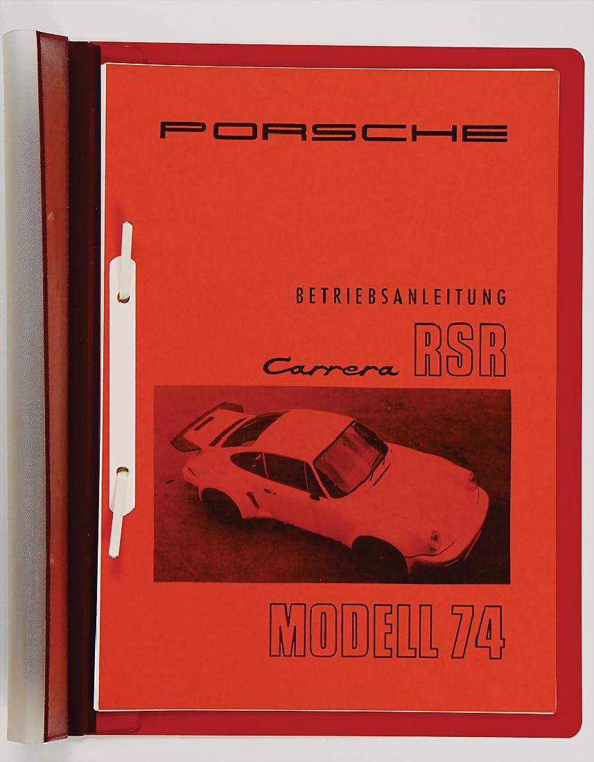 PORSCHE operating instruction for type Carrera RSR (1 of 1)