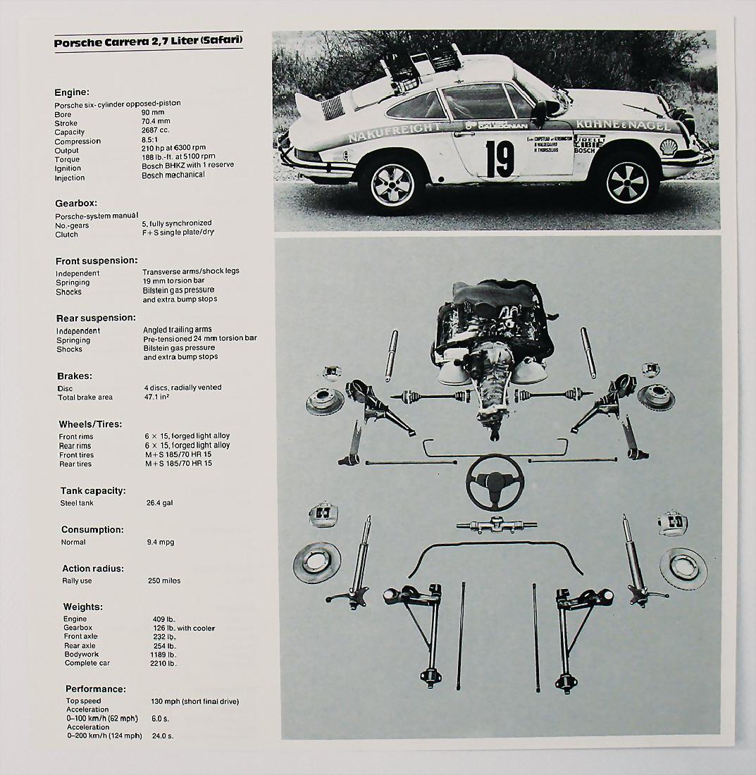 PORSCHE flyer printed on both sides Porsche Carrera RS (1 of 1)